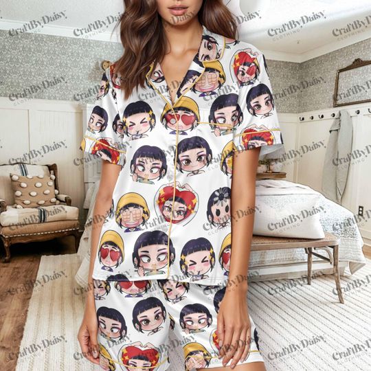 Huntrix Kpop Demon Hunters Zoey Pajamas Set, Rumi Mira Zoey Sleepwear with Pockets, Kpop Kdrama Gift