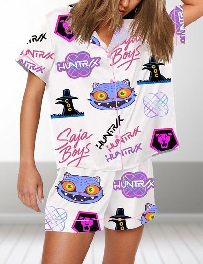 Kpop Demon Hunters Girls Pajamas Set, Kpop Demon Hunter Merch Pin, Jinu Shirt, Kpop Huntrix Merch, Saja Mira, Demon Hunters Tiger