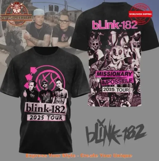 Blink*182 Missionary Impossible 2025 Tour 3D T-Shirt
