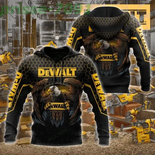 Dewalt Men Hoodie 3D Print Lightweight Pullover Hoodie Dewalt Men Shirt