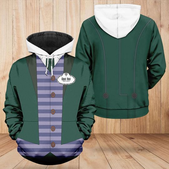 Haunted Mansion Host Hoodie, Ghost Host Disney Costume Shirt, Haunted Mansion Cosplay 3D Shirt, Halloween Gift For Him