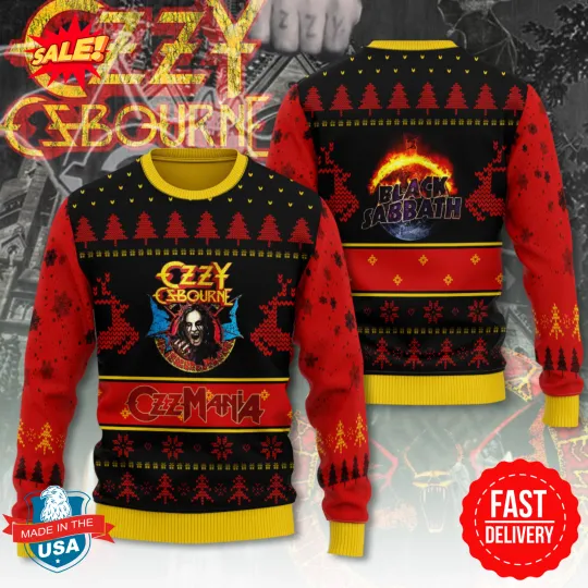 New!!! Black Sabbath 3D Ugly Sweater S-5XL