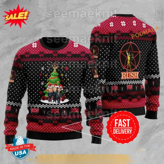 Rush Band Unisex Ugly 3D Sweater, Funny Sweater S-5XL