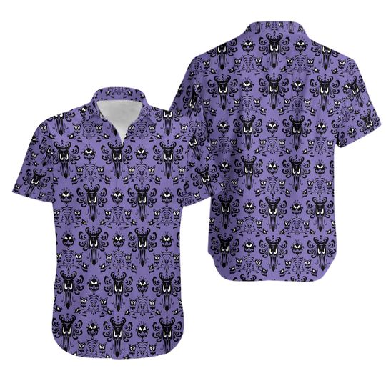 Haunted Mansion Hawaiian Shirt Button Down Unisex Adults Outfit Full Size