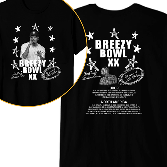 2025 Chris Brown Tour Breezy Bowl XX T-Shirt, Chris Brown Concert 2025, Chris Brown Graphic Shirt, Chris Brown Fan Gift, Chris Brown Merch
