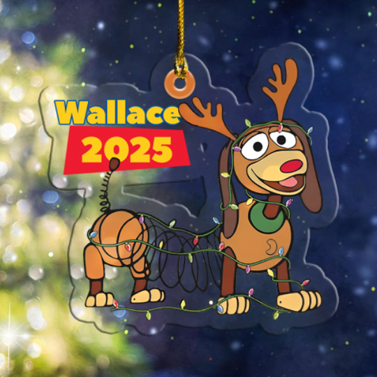 Personalized Slinky Dog Toy Story Christmas Ornament, Disney Slinky Dog Ornament