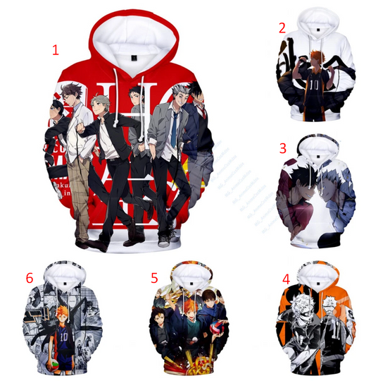 Men Women Anime Haiikyuu!! Hinata Shoyo 3D Print Pullover Hoodie Sweater Jumper