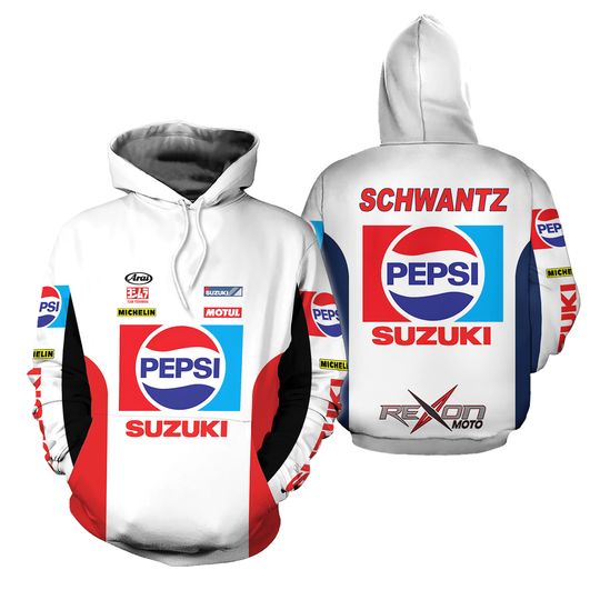 Suzuki Pepsi Hoodie 3D, Suzuki Rexon Moto Team, Motorsport Team All Print 3D Shirt