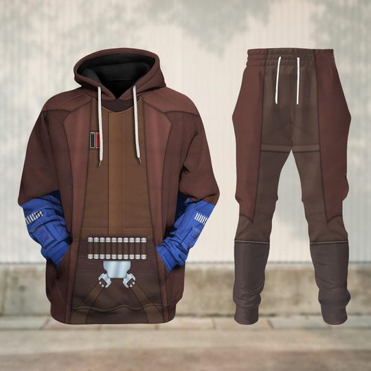 Cad Bane Cosplay Hoodie, Blue Bounty Hunter Costume Tracksuit, Star Wars Comic Con Halloween Outfit, Star Wars Joggers