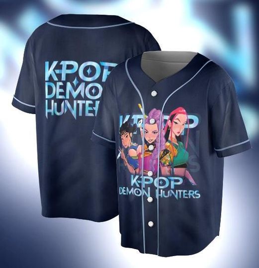 Kpop Demon Hunters Jersey, Huntrix Girl Baseball Jersey, Kpop idol group Shirt, Mira, Rumi, Joey Shirt, Huntrix fan Shirt