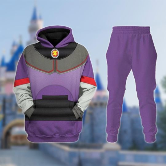 Emperor Zurg Villain Halloween Costume All Over Print Hoodie, Toy Story Character Cosplay Costume 3D Hoodie , 3D Halloween Party Outfit