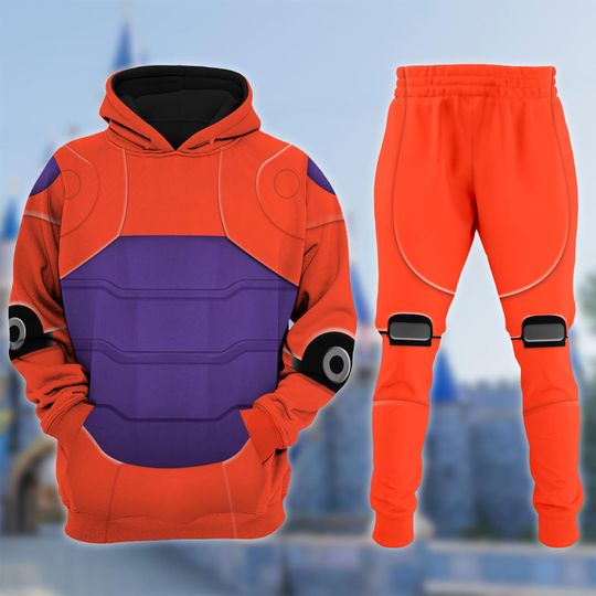 Disney Baymax Armor Wings Render 3D Hoodie, Big Hero 6 Hoodie , Baymax Costume Hoodie, Baymax Cartoon Cosplay Costume Tee