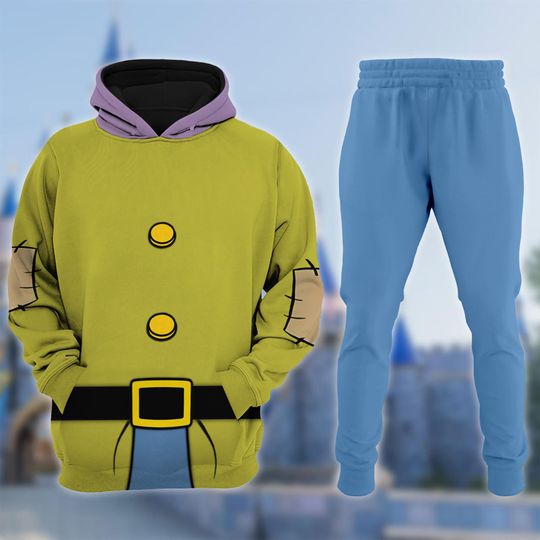 Snow White and Seven Dwarfs Costume Cosplay 3D Hoodie, Sleepy Dwarfs Halloween Costume Shirt, Princess Cosplay 3D Group Matching Tee