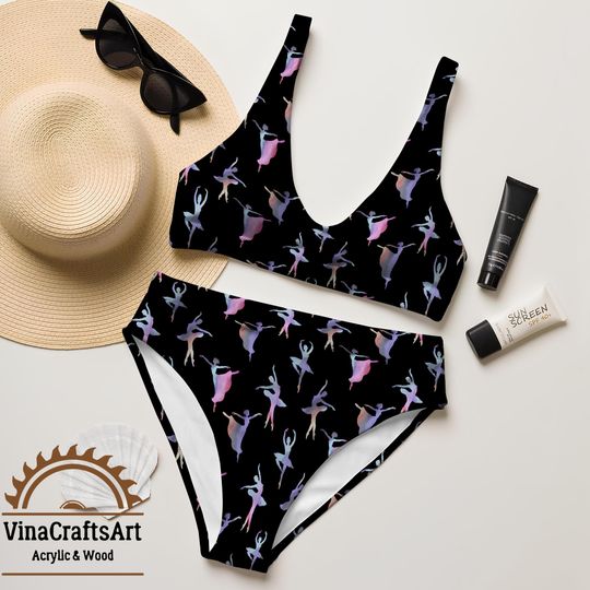 Purple Pink Ballerina Bikini Set for Dancers and Ballet Lovers