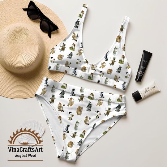 Animal Guardians Bikini Set | Cute Cartoon Swimsuit | Two-Piece | Kawaii Beachwear Gift | Summer Swim Suit