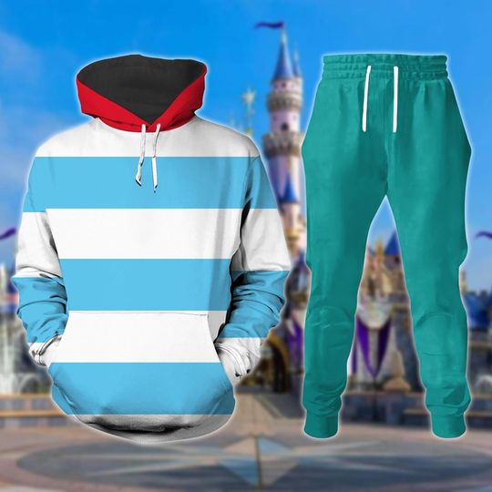 Mr Smee Cosplay Hoodie Jogger, Disney Peter Pan Costume 3D Hoodie, Captain Hook Tracksuit, Disney Gift, Peter Pan Disney Cosplay Outfit