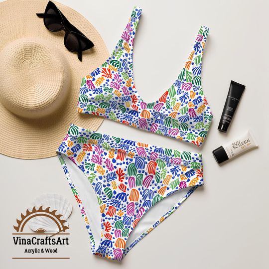 Bohemian Garden Bikini Set - Colorful Floral Two Piece Swimsuit for Summer Beachwear