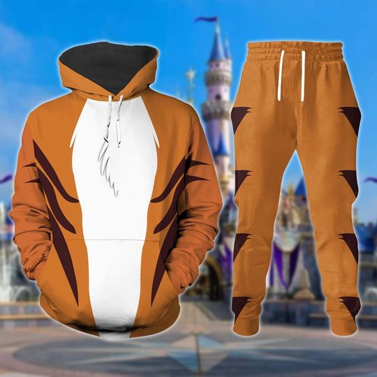Disney Tigger Costume Hoodie Jogger, Winnie The Pooh Cosplay 3D Shirt, Cartoon Character Outfit, Disney Halloween Men Tracksuit