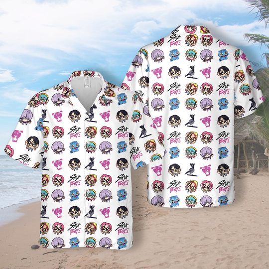 Kpop Demon Hunters Hawaiian Shirt, Demon Hunter Hawaiian Shirt, Kpop Merch Shirt, Saja Boys Fan, Saja Boys Shirt, Huntrix Fan