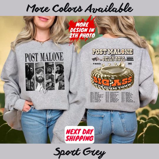 Vintage Post Malone Sweatshirt for Kids and Adults - Posty 2025 Tour Merch