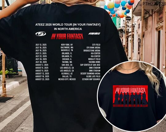 Comfort Colors Ateez 2025 World Tour Sweatshirt, In Your Fantasy, Golden Hour Part Shirt