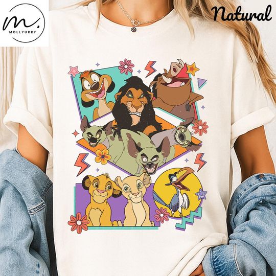 The Lion King 90s T-Shirt, Retro Cartoon Simba Scar Tee, Vintage Disney Graphic Shirt, Cute Gift for Disney Fans