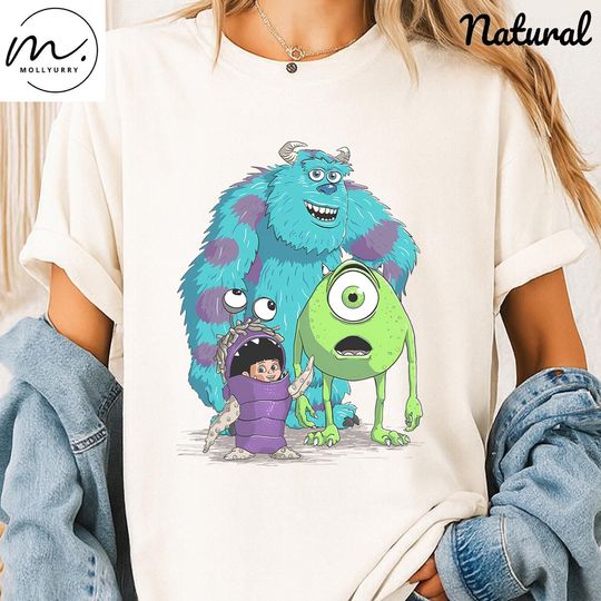 Monsters Inc Shirt, Boo Sulley Mike Tee, Cute Monster Friends T-Shirt, Pixar Cartoon Top, Funny Disney Matching Shirt, Halloween Costume Tee