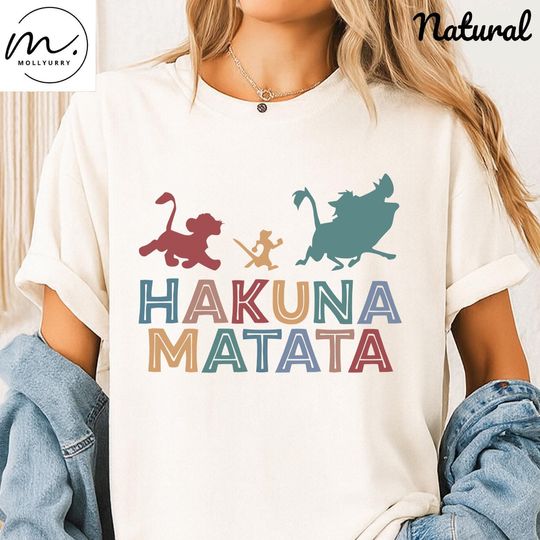 Hakuna Matata Shirt, Retro Lion Safari T-Shirt, Simba Timon Pumbaa Tee, No Worries Quote Shirt, Cute Animal Movie Gift Top