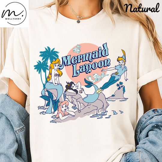 Mermaid Lagoon Shirt, Peter Pan Retro Tee, Neverland Shirt, Retro Disney Shirt, Vintage Mermaid Graphic T-Shirt