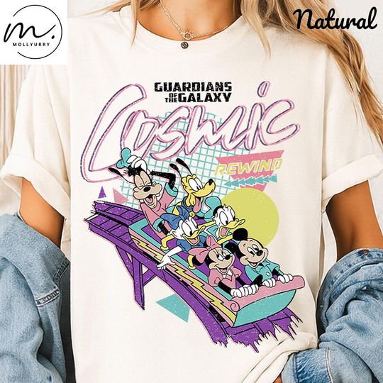 Guardians of the Galaxy Cosmic Rewind Shirt, Retro Disney Roller Coaster Tee, Cute Mickey and Friends Graphic Top, Vintage Park Outfit