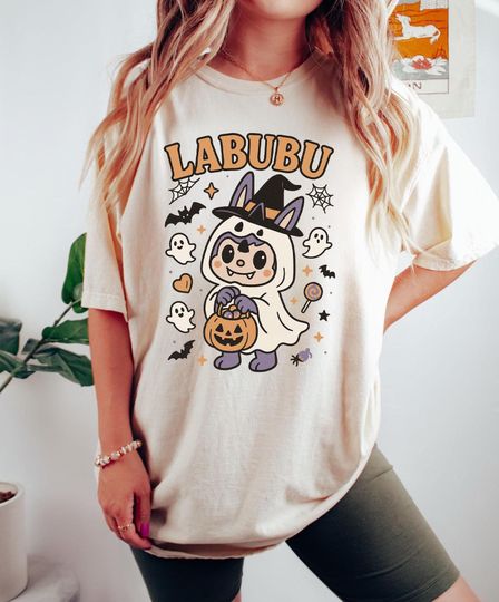 Spooky Labubu Halloween Shirt, Kawaii Monsters Halloween Tshirt, Kids Halloween Shirt, Trendy Cartoon Dolls Halloween Tee, Labubu Shirt