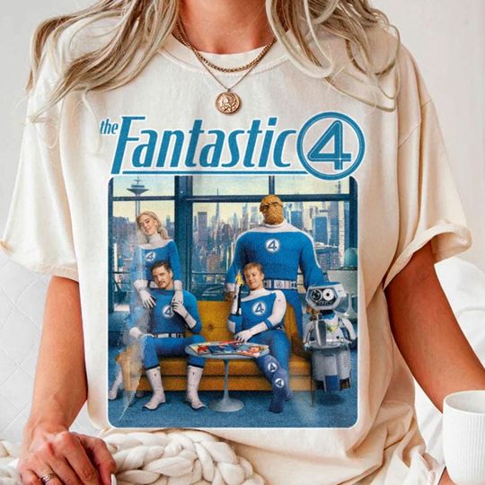 Fantastic Four Team T-Shirt, Pedro Friend Retro Superhero Tee, Unisex Retro Marvel Shirt for Fans, Disney Hero Team