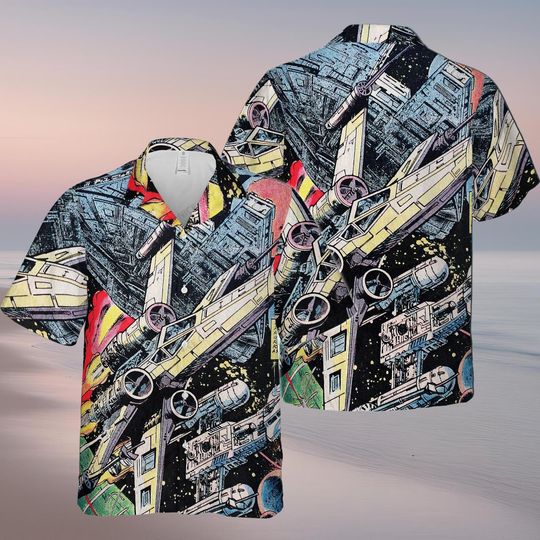 Star Wars Hawaiian Shirt, Darth Vader Aloha Shirt, Movie Lover Shirt For Men, Stormtrooper Short Sleeve Shirt, Galaxy's Edge Beach Shir