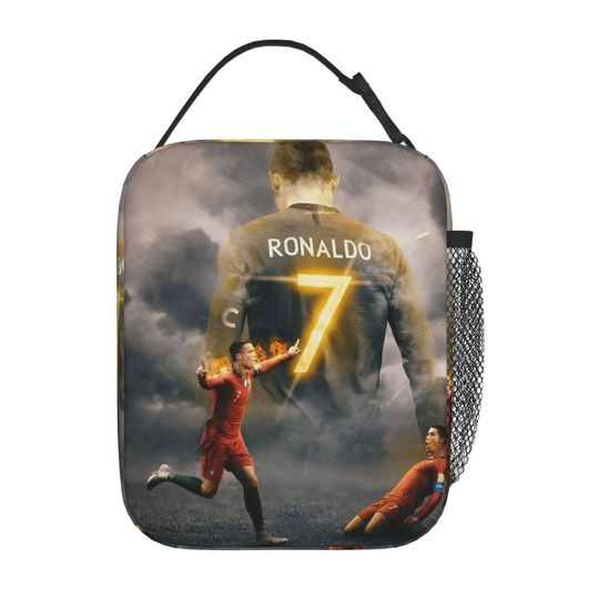 Art Cr7 Wallpaper Insulated Lunch Bag High Capacity Lunch Container Cooler Bag Lunch Box Tote College Travel Food Storage Bags