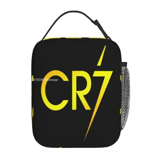 CR7 Football Ronaldo Soccer Insulated Lunch Bag Large Thermal Tote School Outdoor Food Container