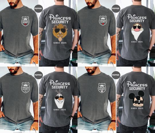 Disney Princess Security Shirt, Disney Dad Shirt, All Characters Mickey Olaf Grumpy Beauty And The Beast Happy Father's Day Disneyland Tee