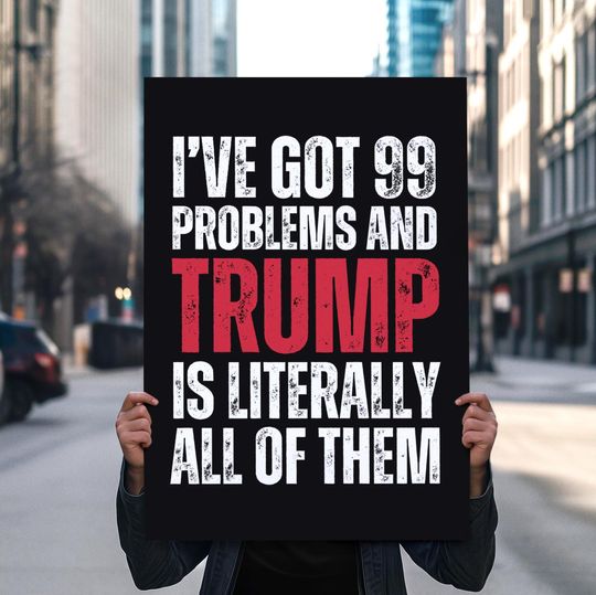 Anti Trump Protest Sign for March, Rally Sign, 2025 Protest Poster, No Kings