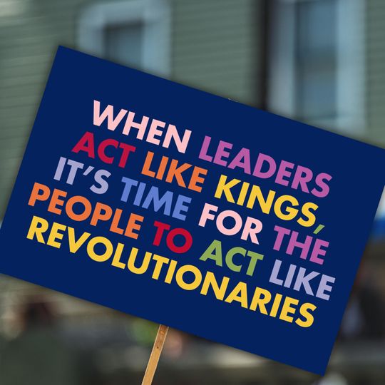 Protest Sign For No Kings Rally, Anti Trump Sign, Pro Democracy Sign, Anti Maga Sign No Kings March Protest Poster