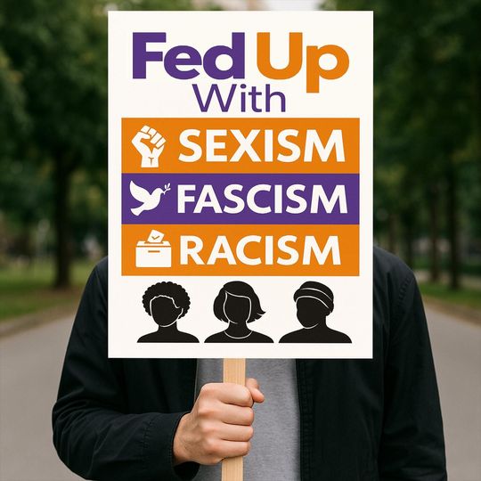 Good Trouble Protest Sign For March, Fed Up With Fascism, Anti Trump Sign, Rally Sign, 2025 Protest Poster