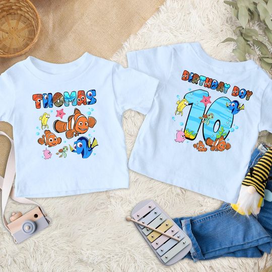Personalized Birthday Finding Fish Family Shirt, Fish And Friends Birthday Shirt, Funny Red Fish Birthday Gift For Kid, Cute Fish Shirt