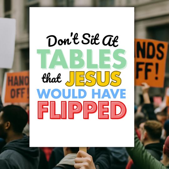 Jesus Flipped Anti Trump Protest Sign For March, Democracy Sign, Protest Sign, Anti Maga Protest Poster
