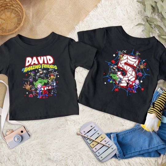 Personalized Spidey and His Amazing Friends Birthday Shirt, Disney  Spidey Character Shirt, Spider Kid Shirt, Custom Toddler Birthday TeeRE