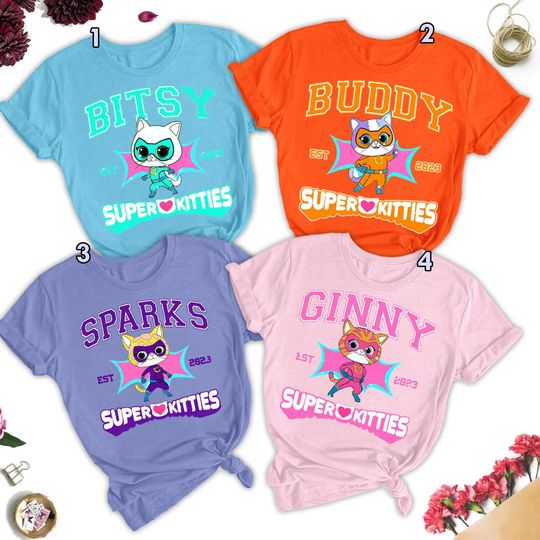 Custom SuperKitties Matching Shirt, Super Kitties Hero Shirt For Kids, SuperKitties Family Matching Tee, Super Kitties Pounce Group Shirt