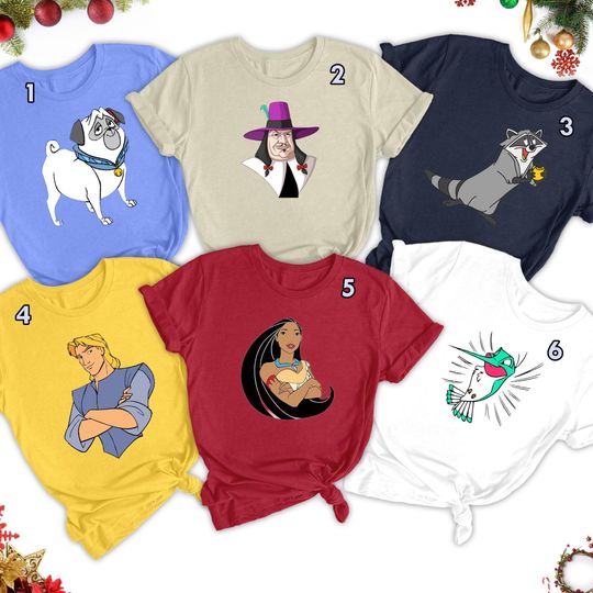 Funny Pocahontas Characters Est 1995 Portrait Shirt, Pocahontas Halloween Group Matching Shirt, Magic Kingdom Trip Family Shirt