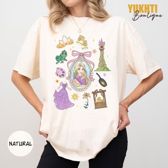 Retro Disney Tangled Rapunzel Floral Shirts, Disney Princess Rapunzel shirt, Lost Princess Tee, Magic Kingdom Shirt, Disney Trip 2025 Shirts