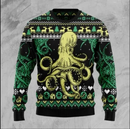 Octopus Cool Ugly Christmas Sweater