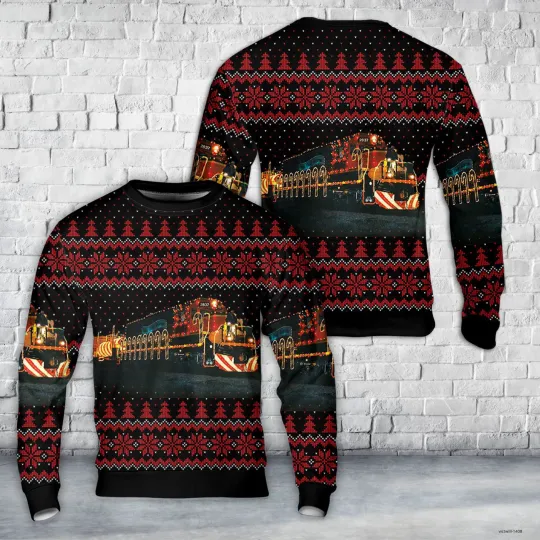 BNSF Santa Claus Express 1999 AOP Ugly Christmas Sweater