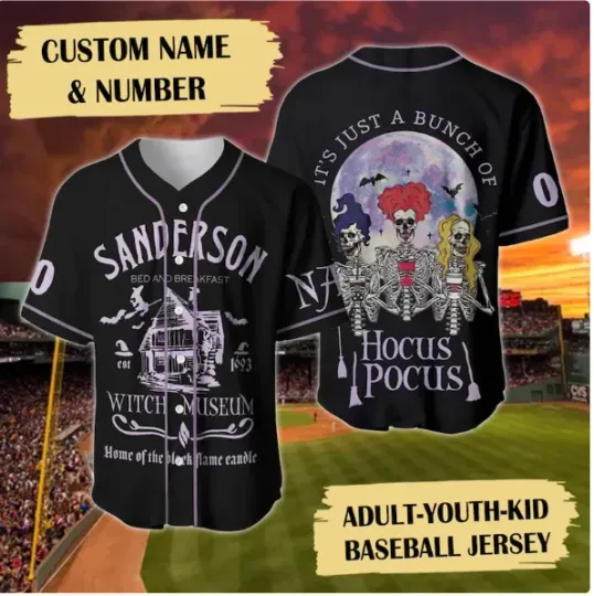 Hocus Pocus 3D Baseball Jersey Shirt