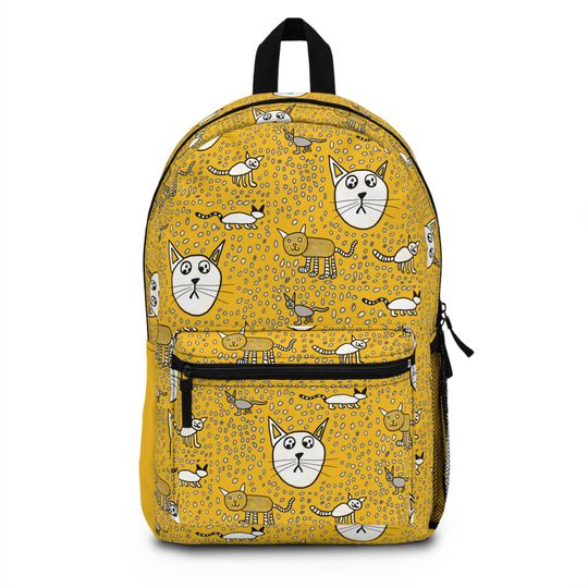 Personalized Kids' & Adults' Cat Print Backpack