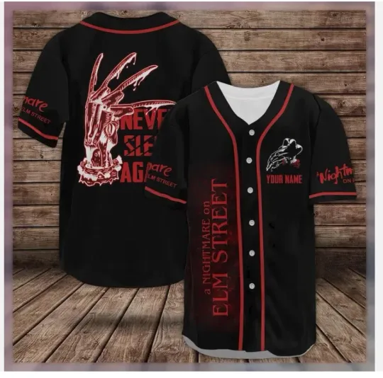Personalized Never Sleep Again Freddy Krueger 3D Baseball Jersey Shirt